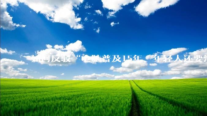 如何反驳“电脑普及15年，年轻人还要淘宝代装steam”?