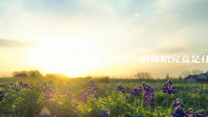 能让诸葛亮"万不敌千"的郝昭究竟是什么来头？